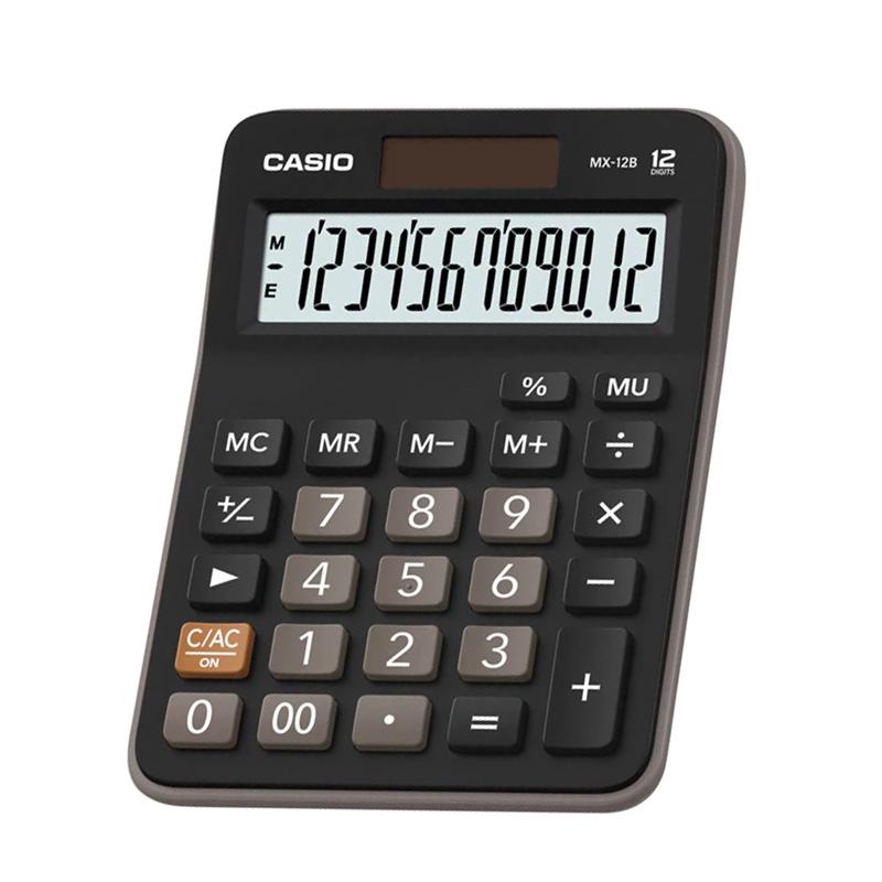 CALCULADORA CASIO DE ESCRITORIO MX-12B NEGRA 12 DIGITOS