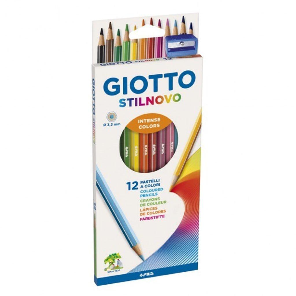 LAPICES DE COLORES GIOTTO STILNOVO X 12 LARGOS + SACAPUNTAS