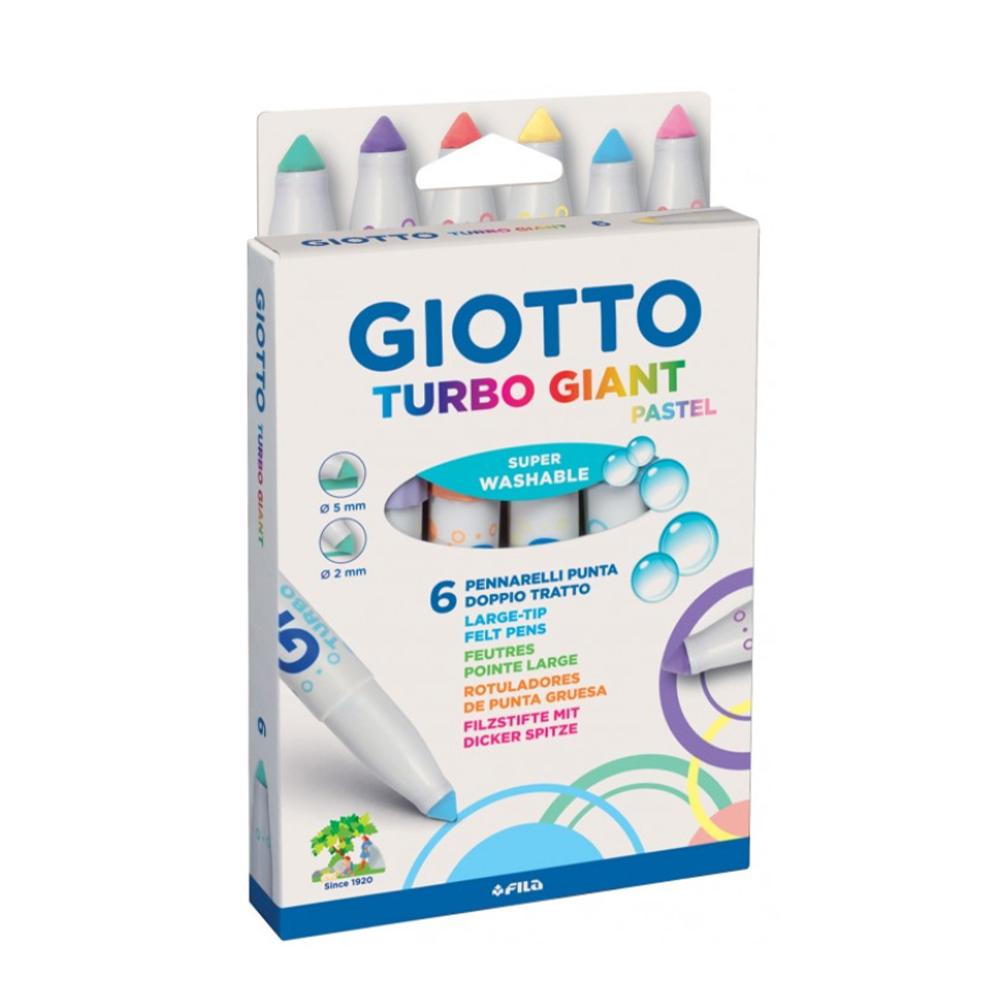 MARCADORES GIOTTO TURBO GIANT X  6 COLORES PASTELES