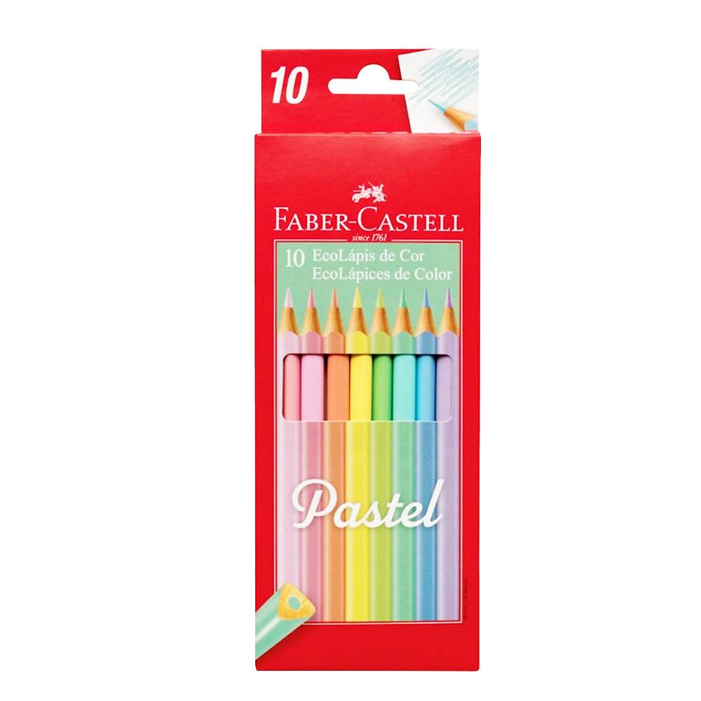 LAPICES DE COLORES FABER CASTELL X 10 LARGOS PASTELES