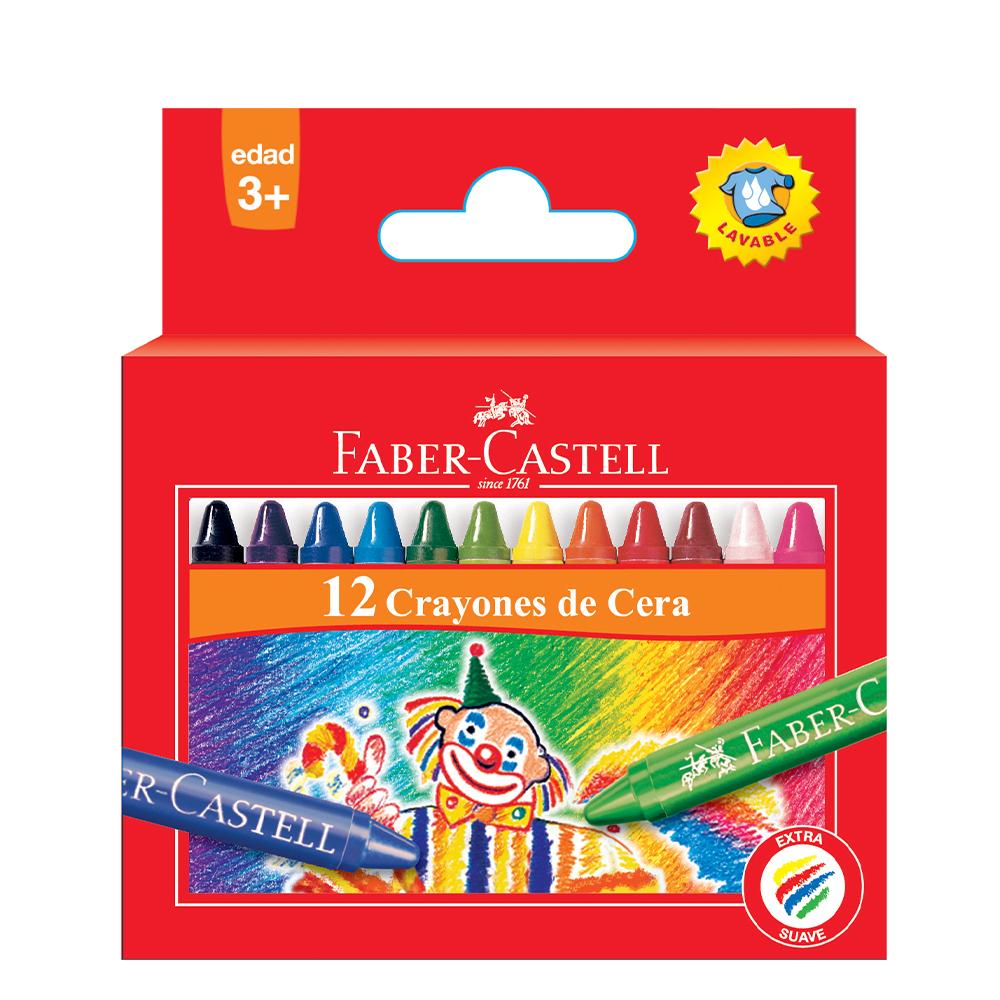 LAPICES DE CERA FABER CASTELL X 12 COLORES