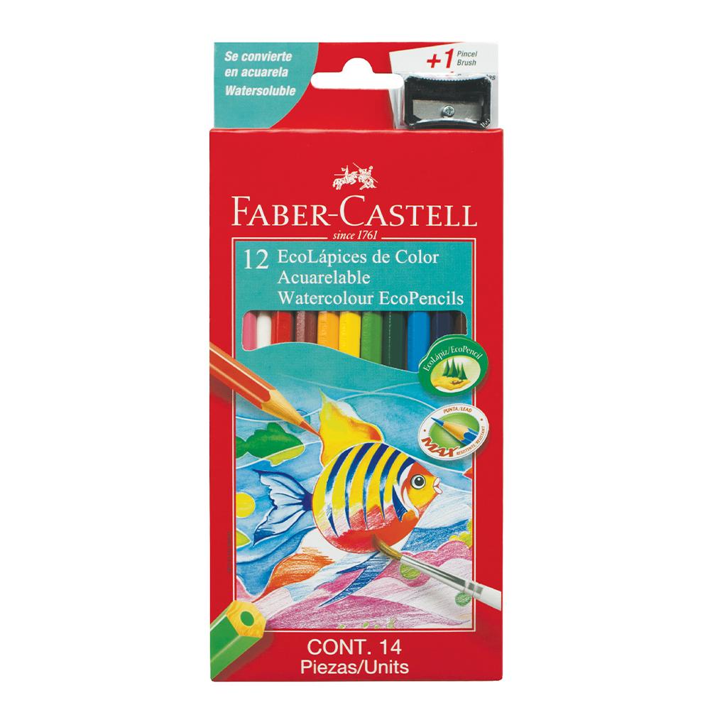 LAPICES DE COLORES FABER CASTELL X 12 LARGOS ACUARELABLES (310312)