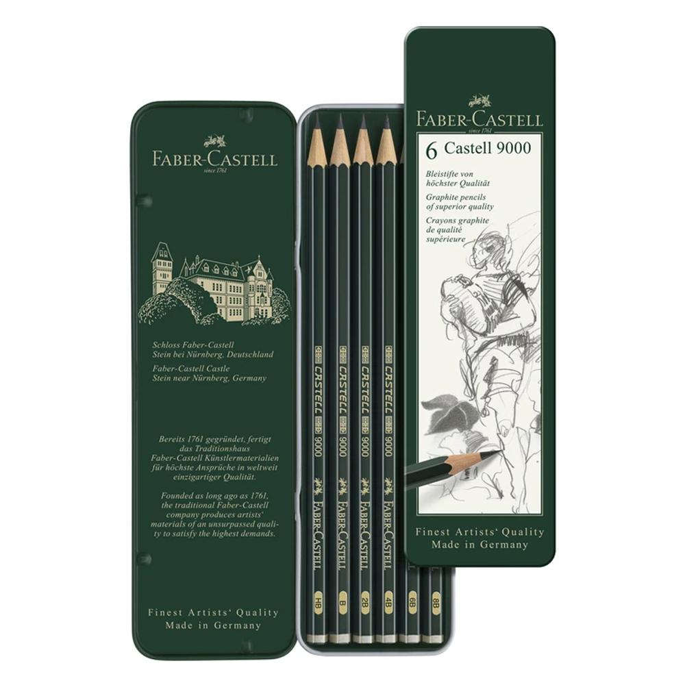 LAPIZ GRAFITO FABER CASTELL 9000 X 6 U. (LATA) (119063)