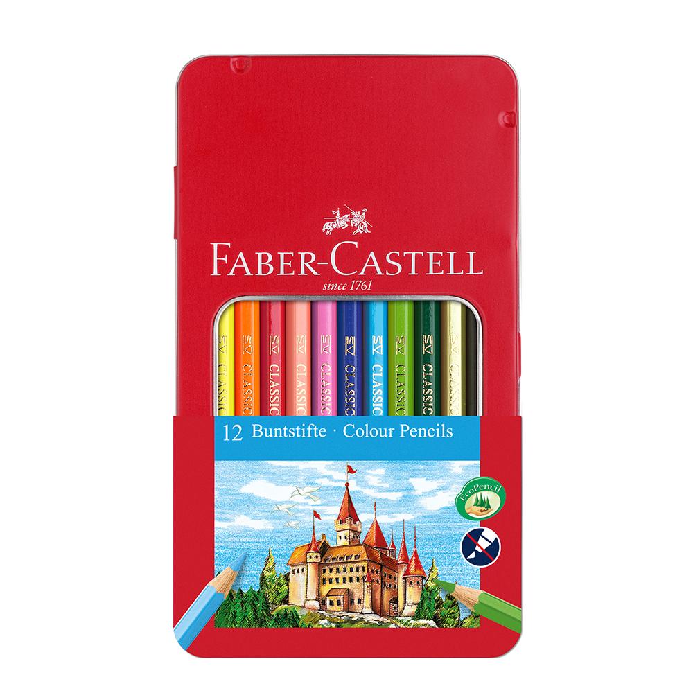 LAPICES DE COLORES FABER CASTELL X 12 LARGOS (LATA) (115801)