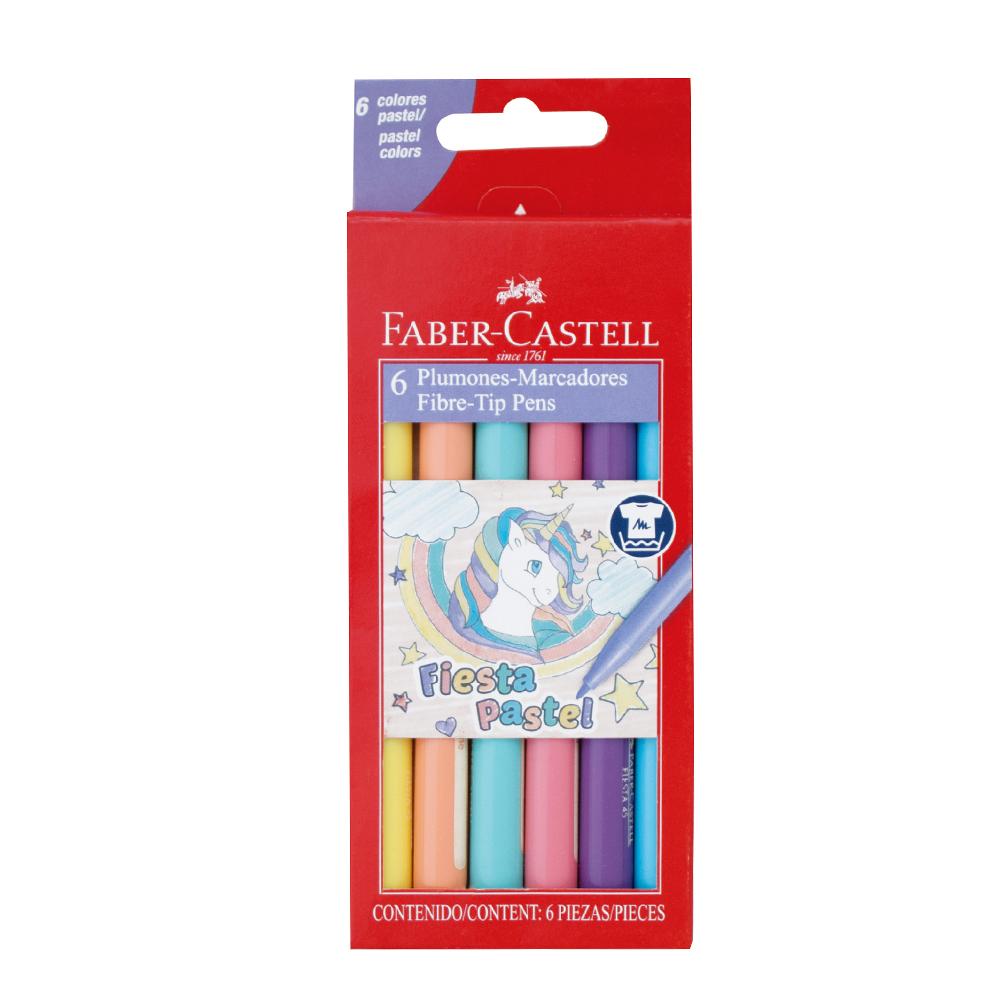 MARCADOR FABER CASTELL FIESTA X 6 COLORES PASTEL