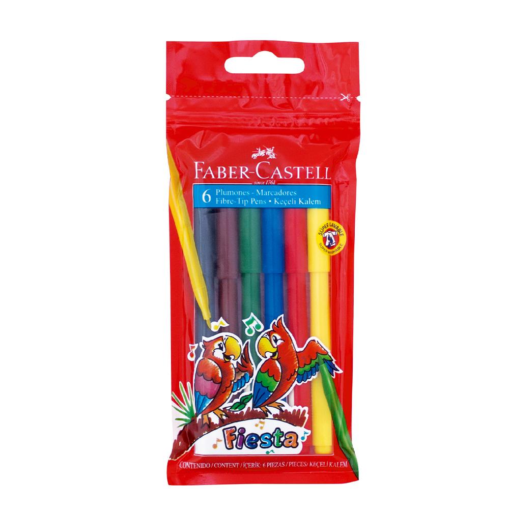 MARCADOR FABER CASTELL FIESTA X 6 COLORES (555302)