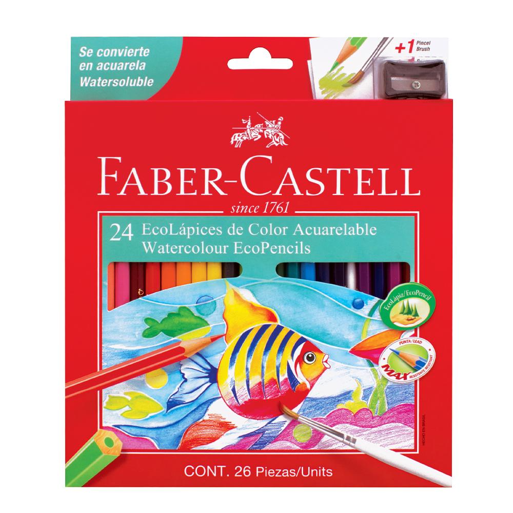 LAPICES DE COLORES FABER CASTELL X 24 LARGOS ACUARELABLES (310324)