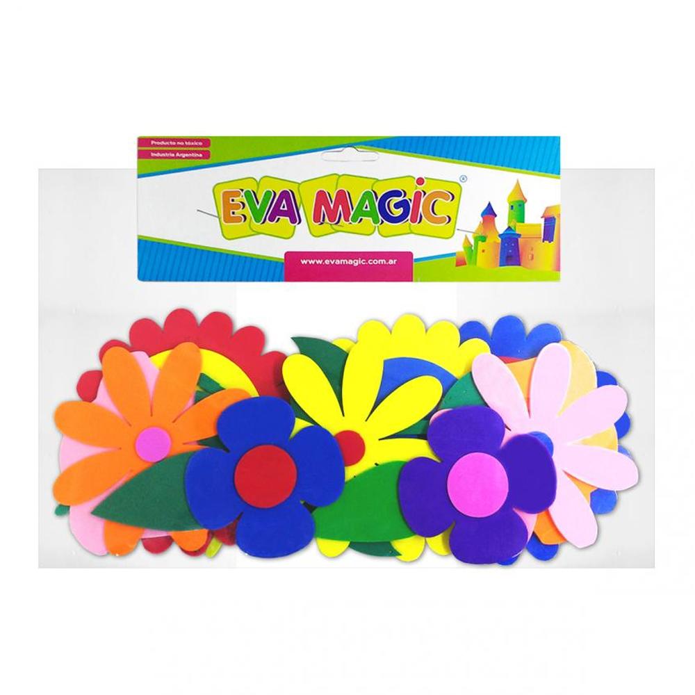 SUPER  APLICACIONES DE GOMA EVA MAGIC APLIQUES FLORALES (8001)