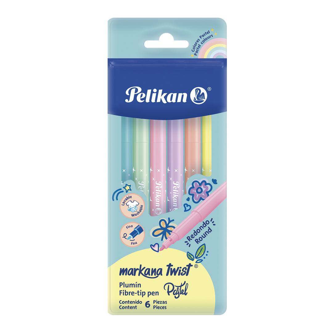 MARCADOR PELIKAN MARKANA TWIST X 6 COLORES PASTELES