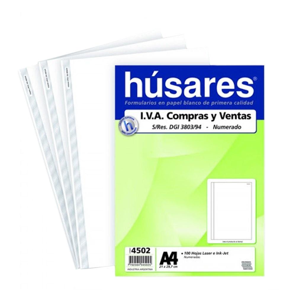 RESMA HUSARES A4  IVA 1 AL 100  LASER / INK-JET (4502)