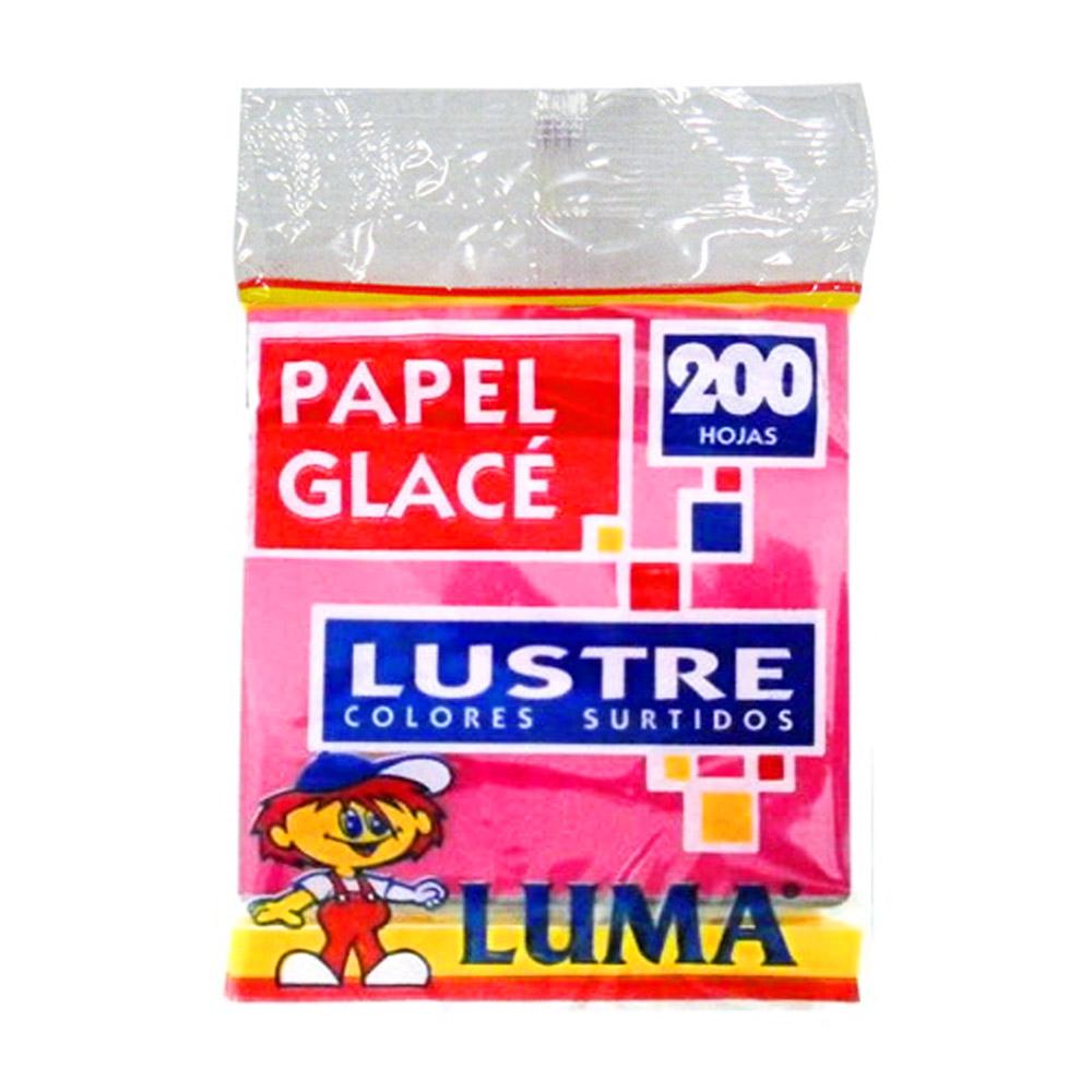 PAPEL GLASE LUMA LUSTRE 10 X 10 CM. TACO X 200 HJS.