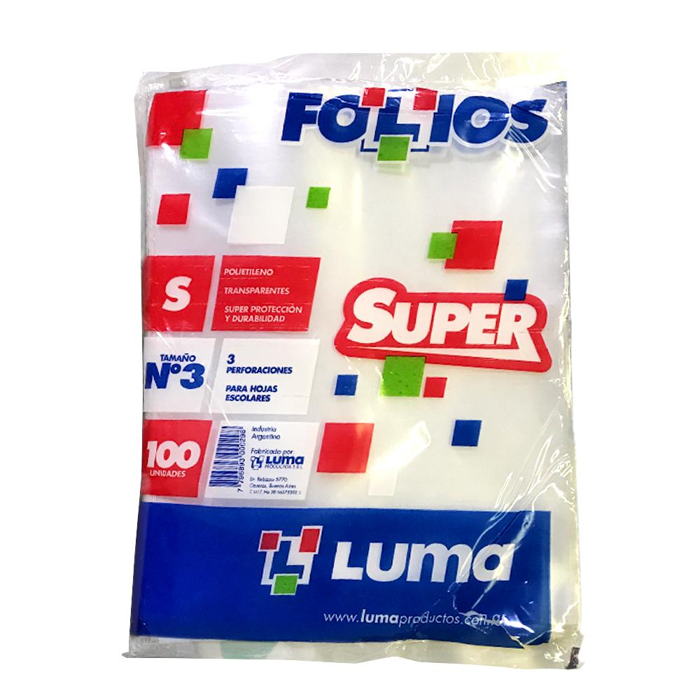 FOLIO LUMA  ESCOLAR PESADO X 100 UNID .