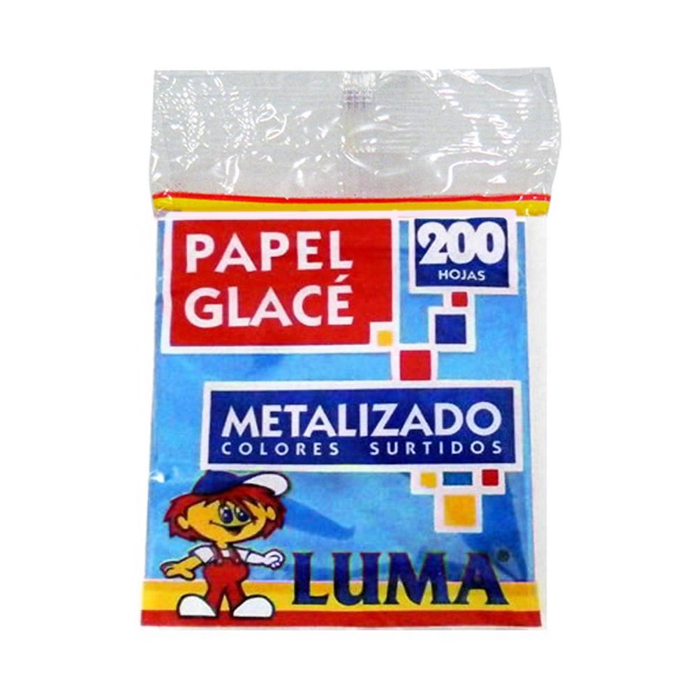 PAPEL GLASE LUMA METALIZADO 10 X 10 CM. TACO X 200 HJS.