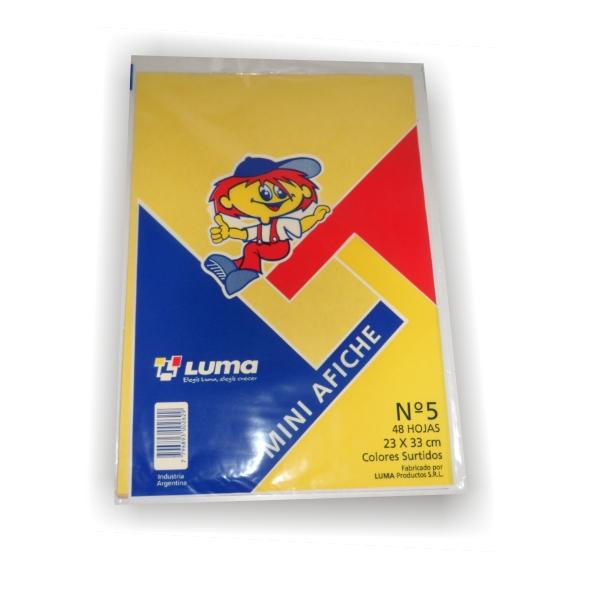 PAPEL AFICHE LUMA OFICIO X 50 HJS. COLORES SURTIDO