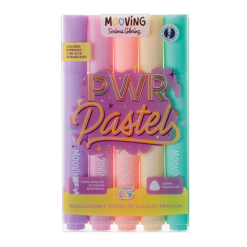 RESALTADOR MOOVING PASTEL BLISTER SURTIDO X 5 U.