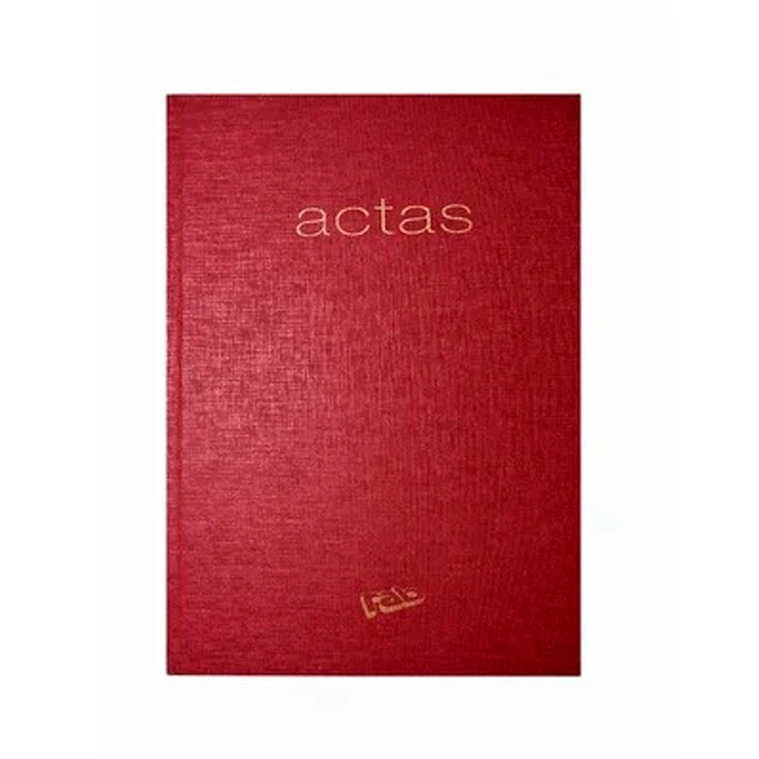 LIBRO DE ACTAS RAB CORONA 3 MANOS (2241) TAPA ROJA