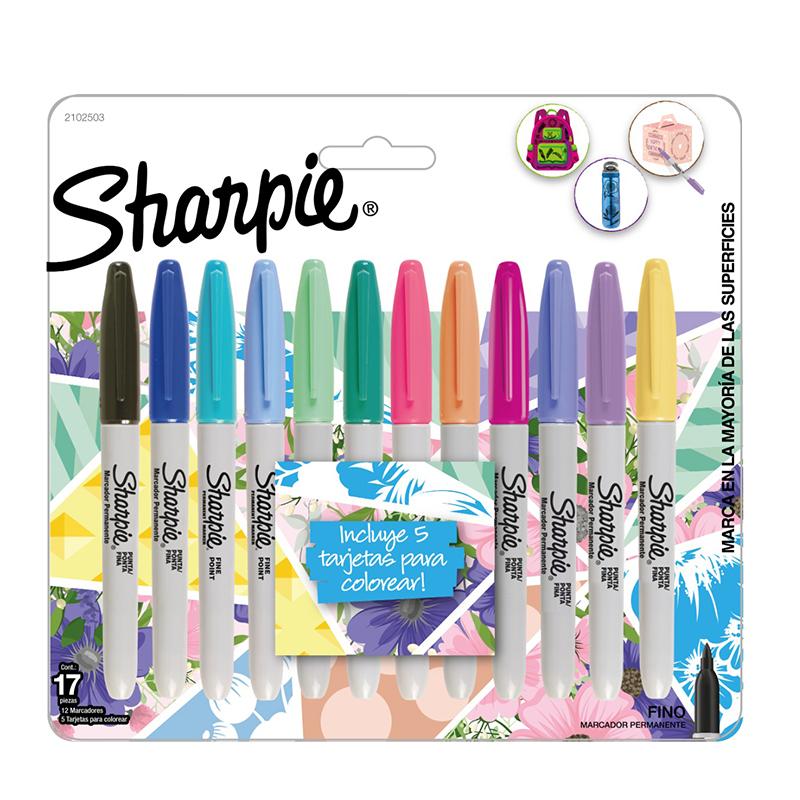 MARCADOR SHARPIE TROPICAL BLISTER X 12 COLORES (2102503)