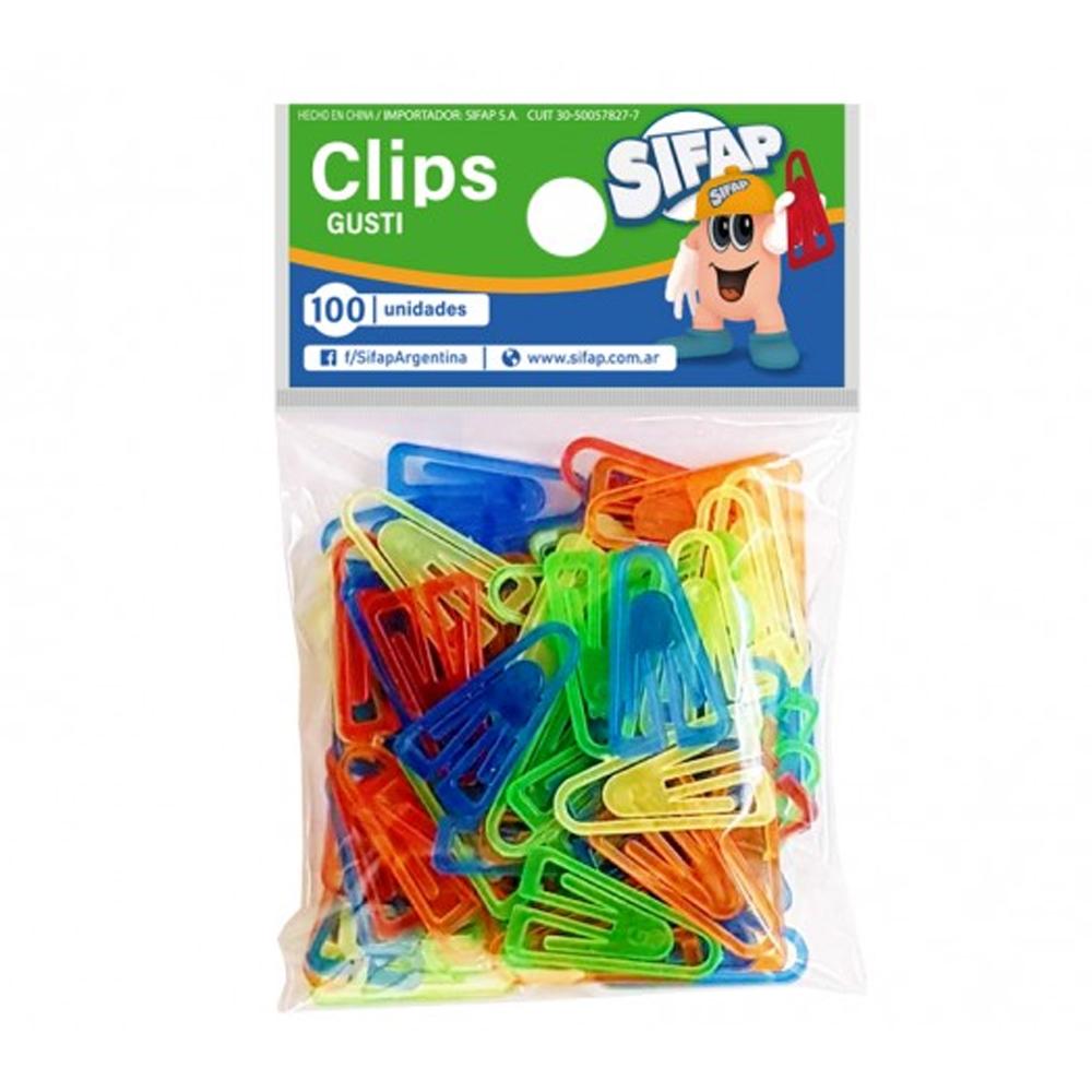 CLIP SIFAP PLASTICO TRIANGULAR GUSTI  X 100 U. ( 35 MM)