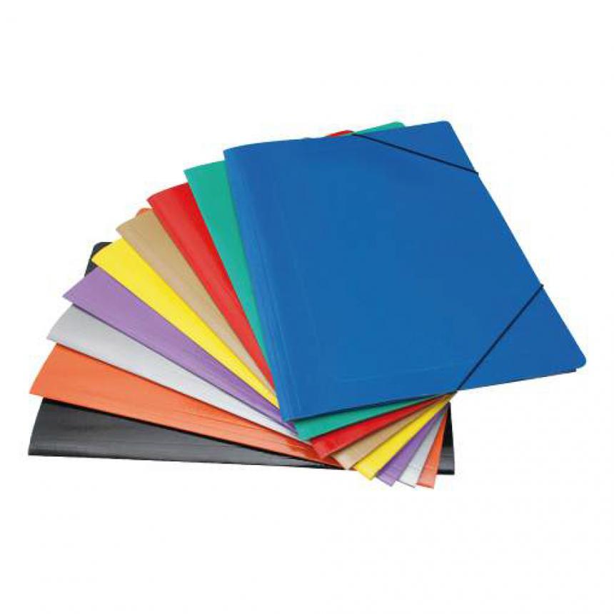 CARPETA UTIL-OF 3 SOLAPAS C/ELAST. PLASTIF. OFICIO V/COLORES