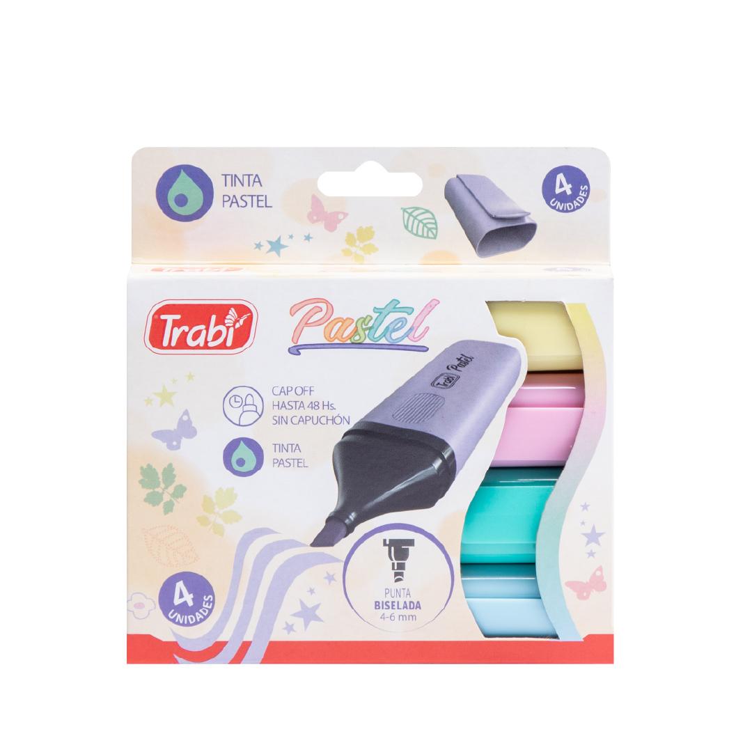 RESALTADOR TRABI HIGH TEXTER PASTEL BLISTER X 4 U.