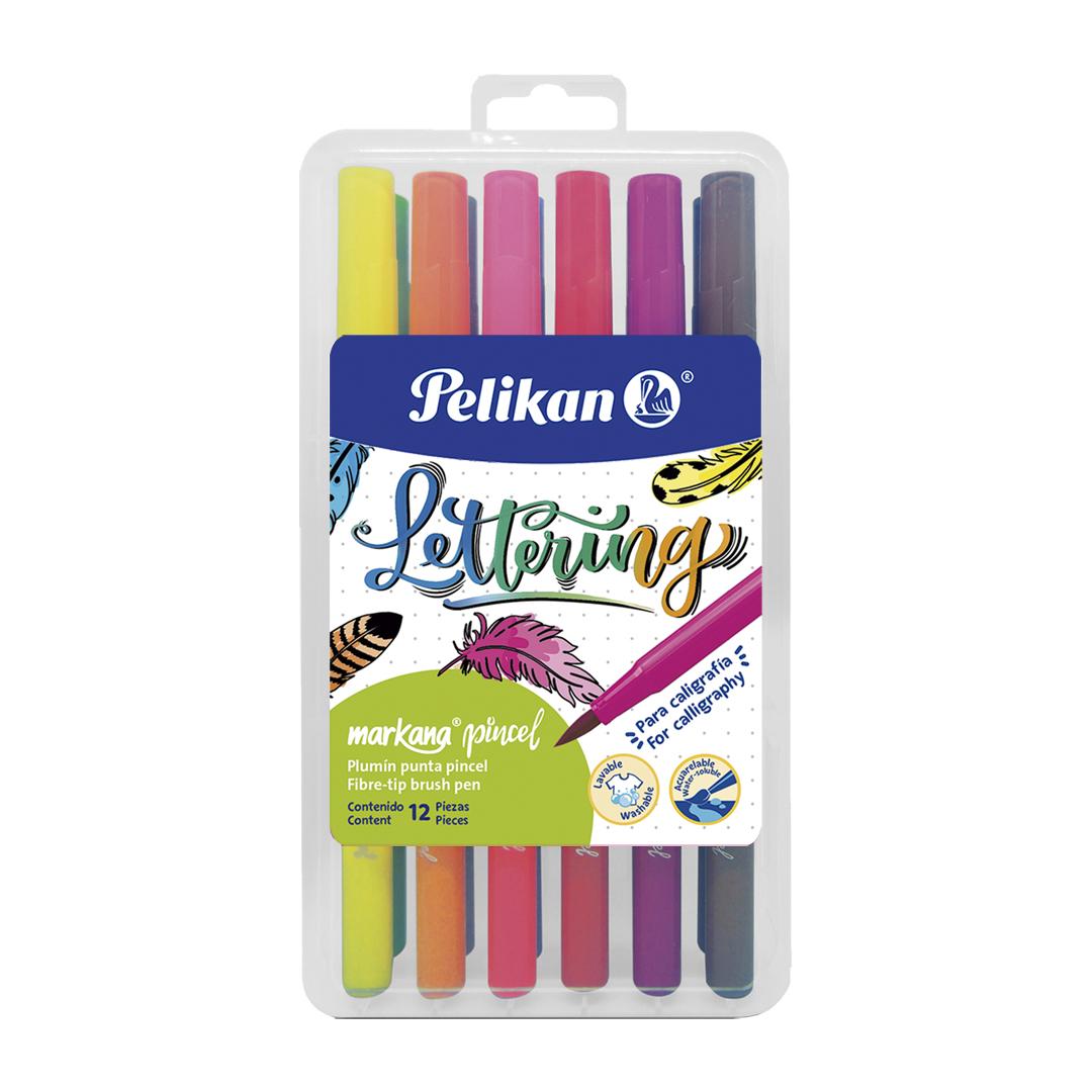 MARCADOR PELIKAN MARKANA PTA PINCEL BLISTER X 12 COLORES