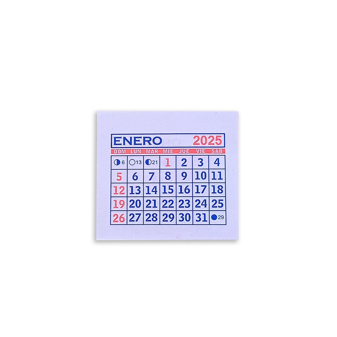 CALENDARIO MENSUAL 2025 MIGNON DE 5 X 5 CM (ML-5)