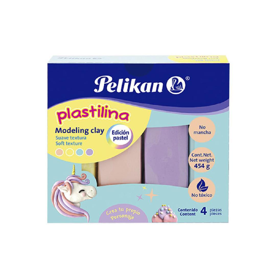 PLASTILINA PELIKAN EN BARRA DE 113 GRS. X 4 U COLORES PASTEL