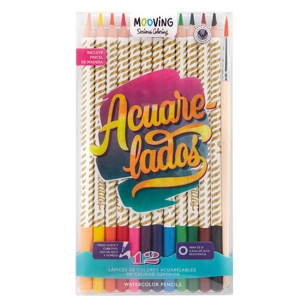 LAPICES DE COLORES MOOVING ACUARELABLES X 12 LARGOS