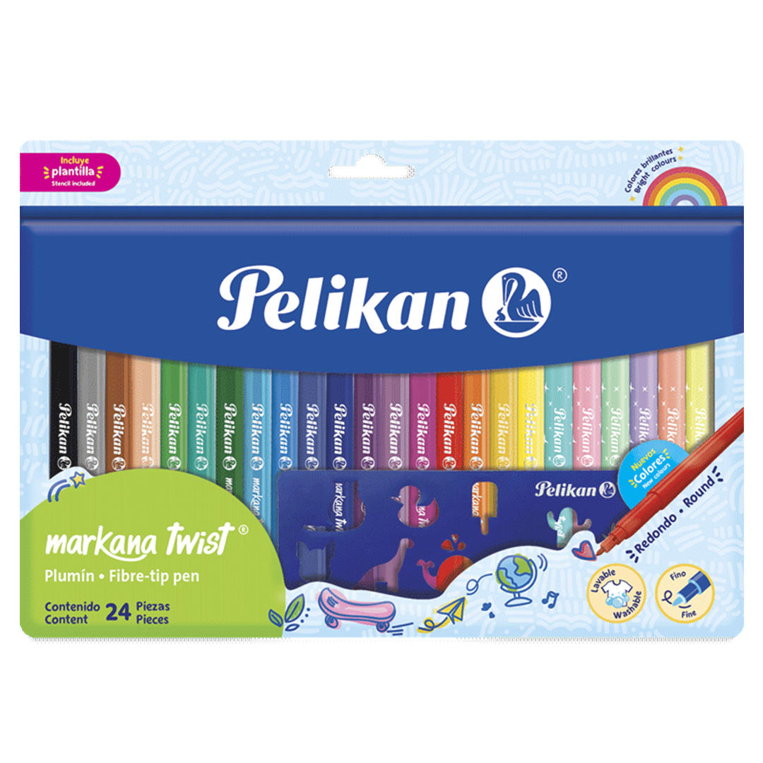 MARCADOR PELIKAN MARKANA TWIST X 24 COLORES