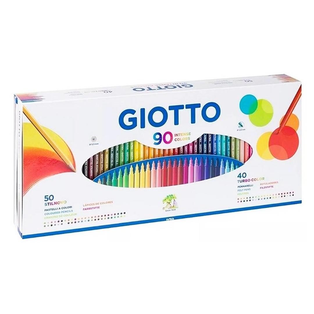 SET DE LAPICES DE COLORES Y MARCADORES GIOTTO  X 90 PIEZAS.