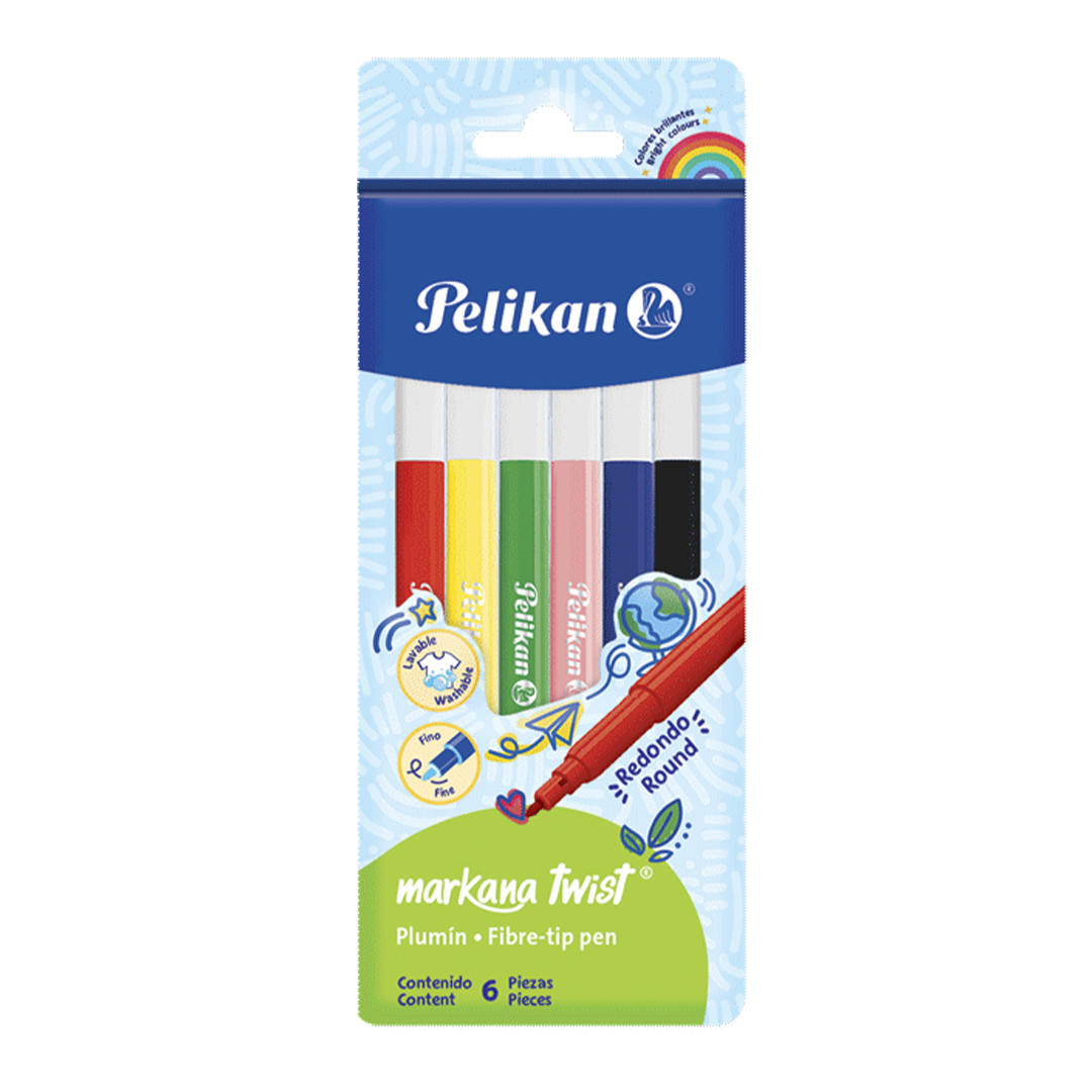 MARCADOR PELIKAN MARKANA TWIST X 6 COLORES