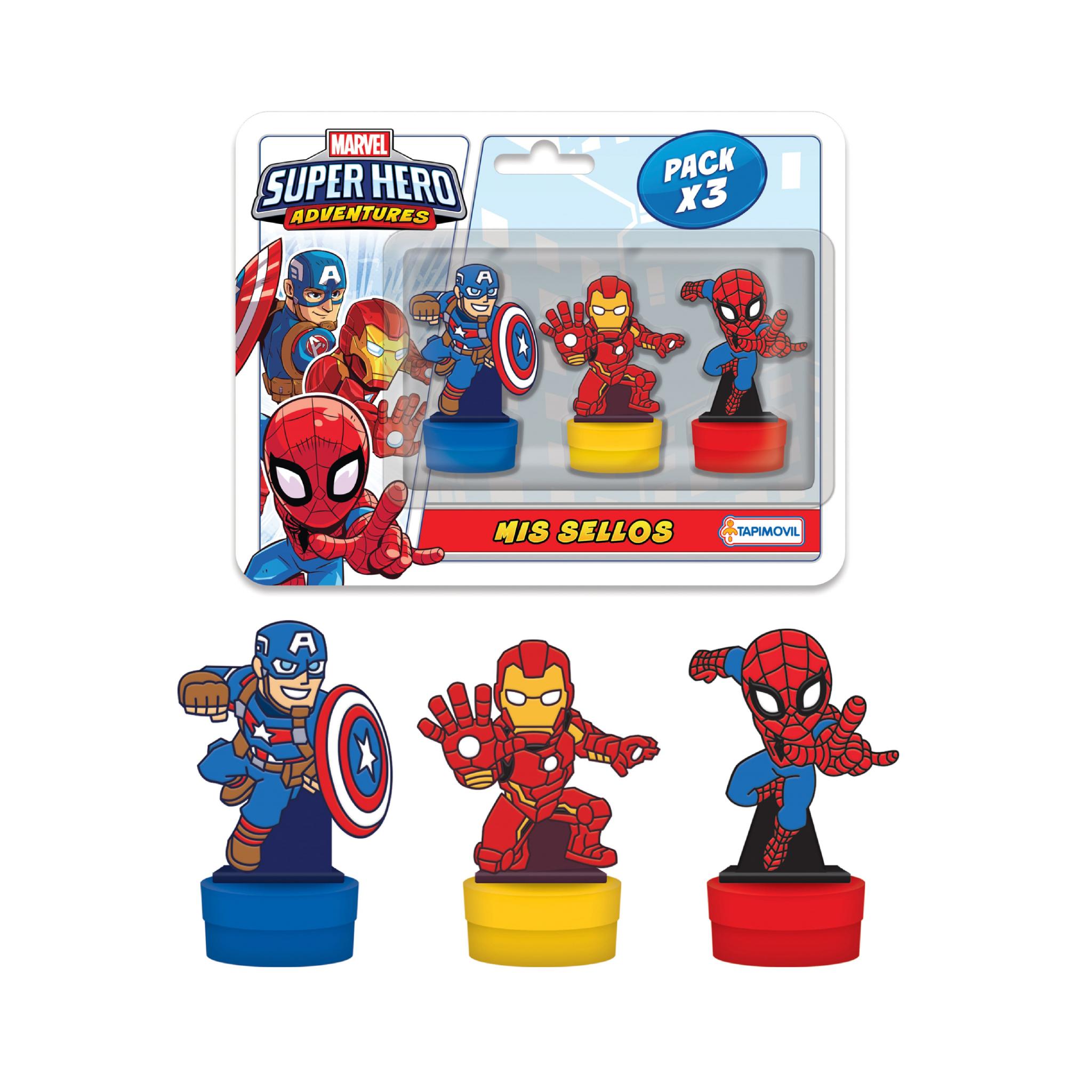 SELLO CON FIGURA TAPIMOVIL EN BLISTER X 3 SUPER HEROES (VSP03288)