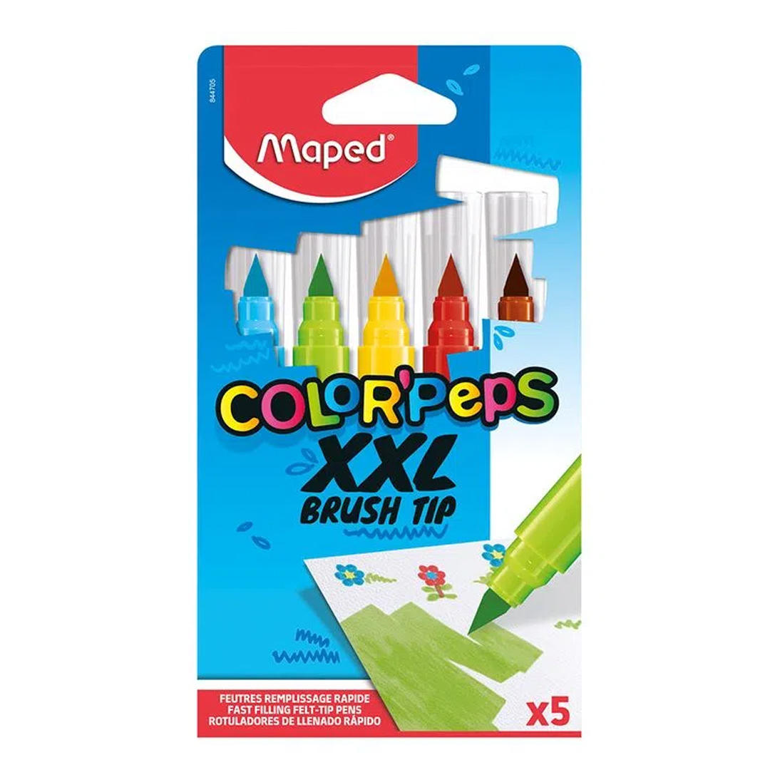 MARCADOR MAPED COLOR PEPS XXL BRUSH X 5 COLORES (844705)