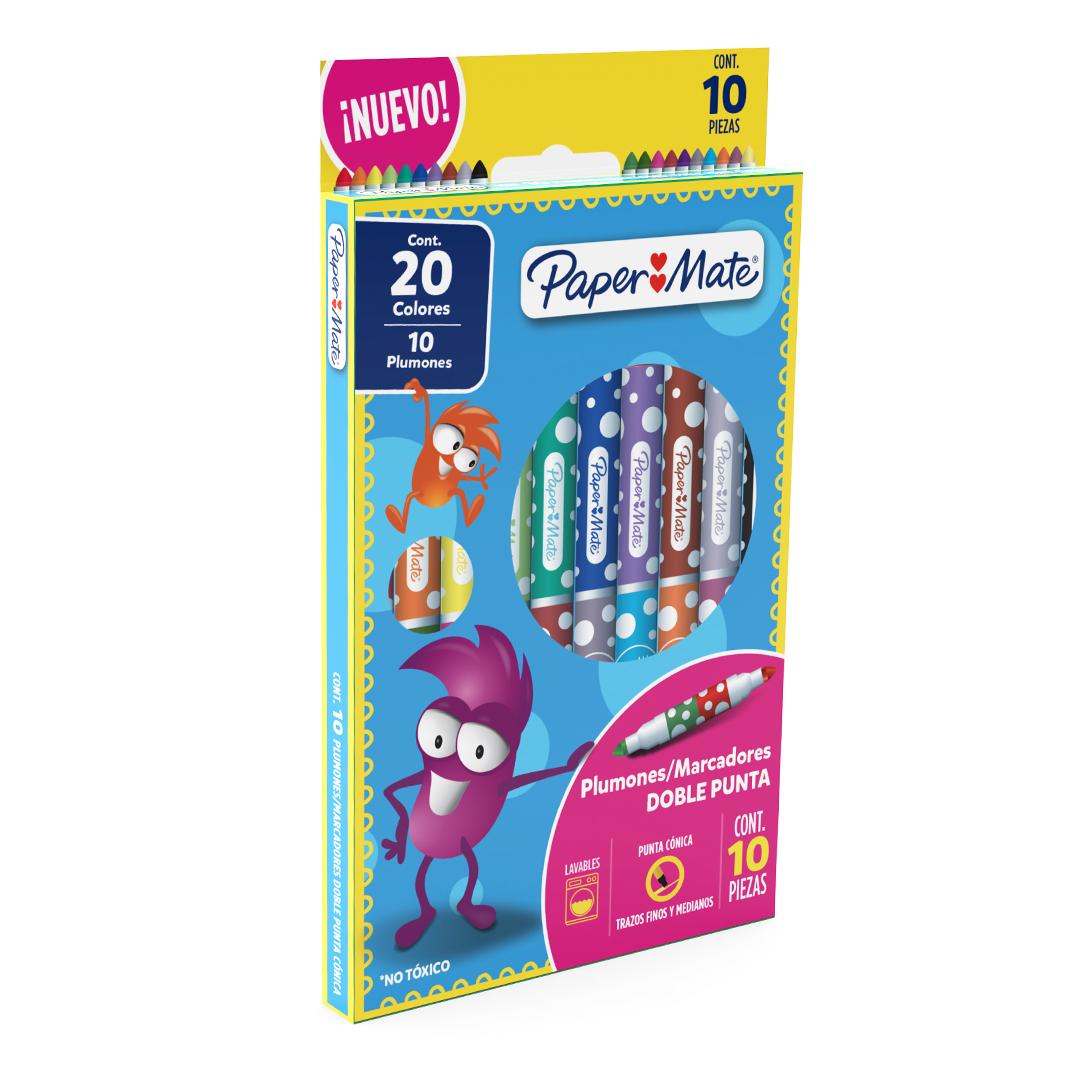 MARCADOR PAPER MATE DOBLE PUNTA CONICA  X 10 UNIDADES/20 COLORES (2136339)