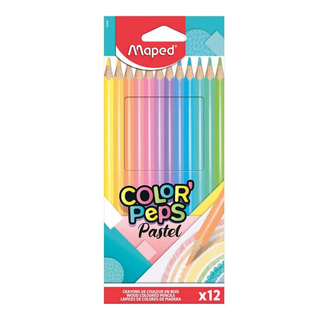 LAPICES DE COLORES MAPED COLOR PEPS PASTEL X 12 COLORES LARGOS (832069)