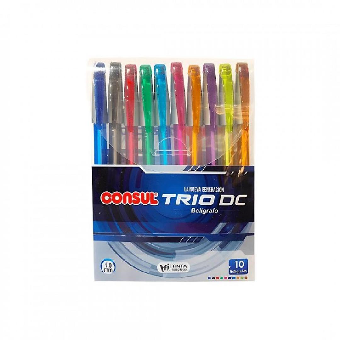 BOLIGRAFO CONSUL TRIO GEL ST 0.7MM X 10 COLORES SURTIDOS