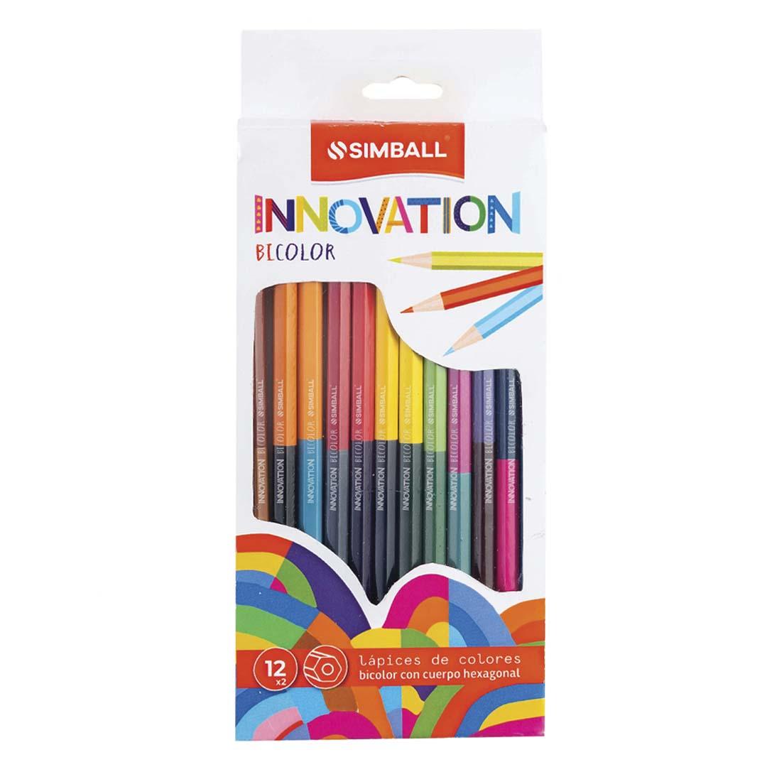 LAPICES DE COLORES SIMBALL INNOVATION BICOLOR X 12 LARGOS