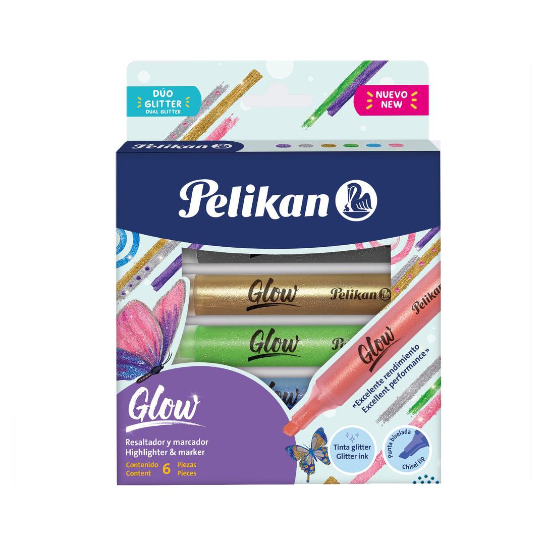 RESALTADOR PELIKAN GLOW BLISTER SURTIDO X 6 UNIDADES