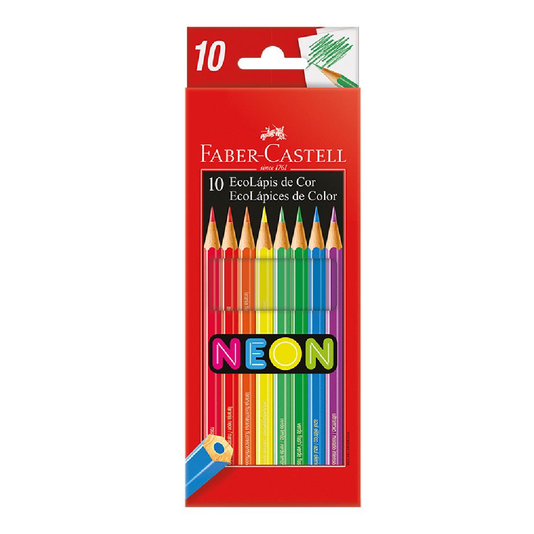 LAPICES DE COLORES FABER CASTELL X 10 LARGOS NEON