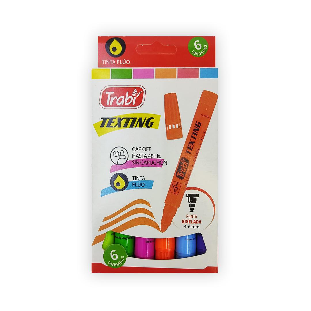 RESALTADOR TRABI TEXTING FINO FLUO BLISTER X 6 U.