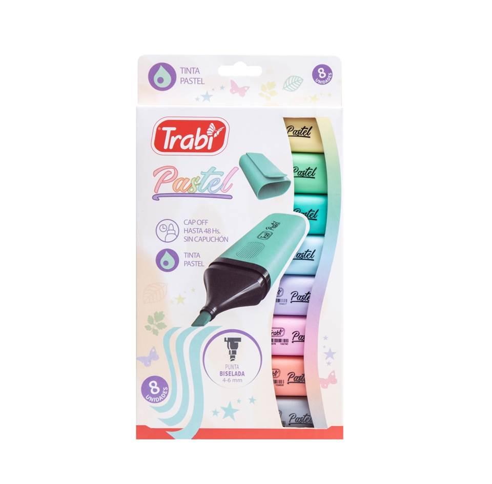 RESALTADOR TRABI HIGH TEXTER PASTEL BLISTER X 8 U.