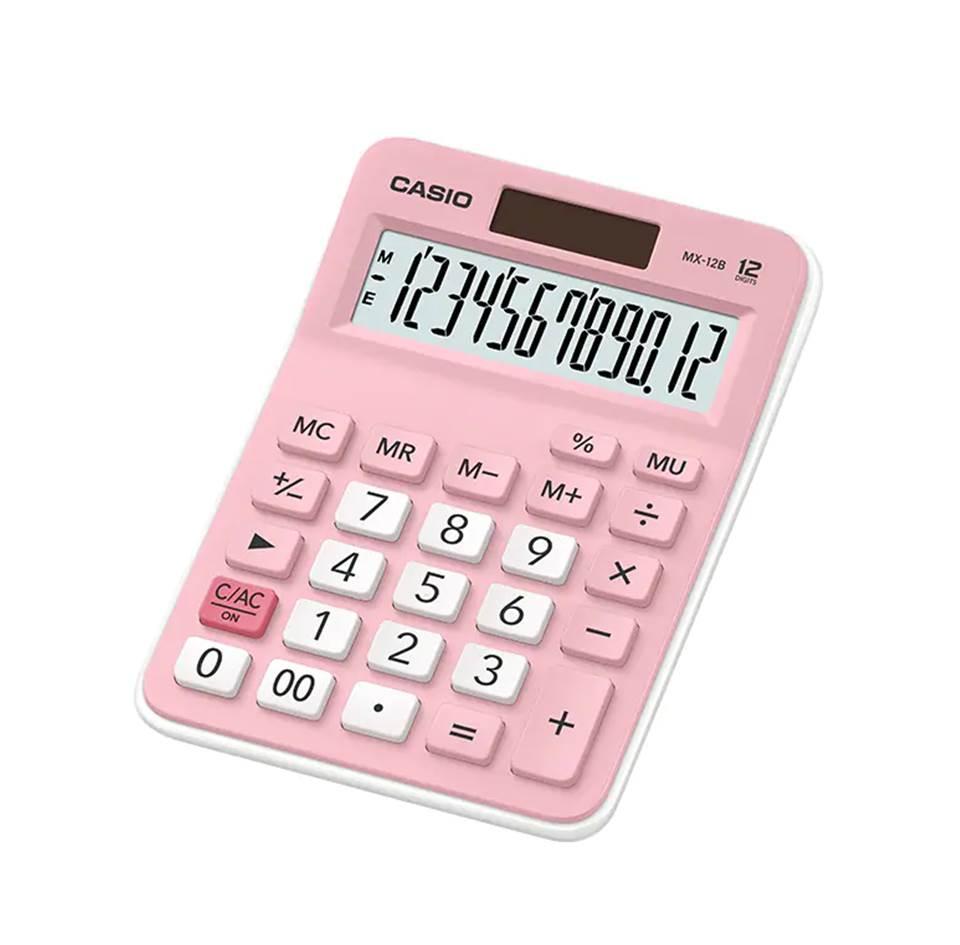 CALCULADORA CASIO DE ESCRITORIO MX-12B ROSA 12 DIGITOS