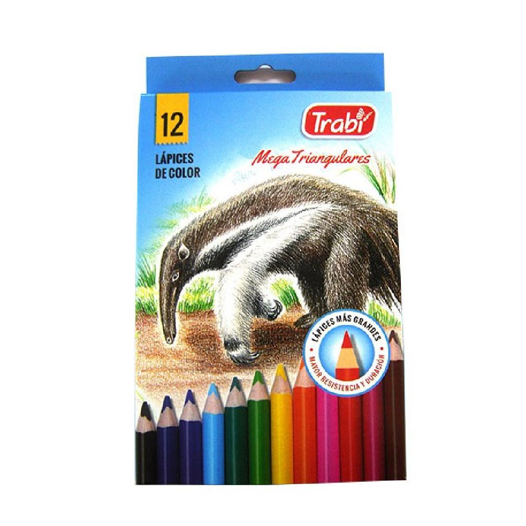 LAPICES DE COLORES TRABI TRIANGULARES JUMBO X 12 COLORES