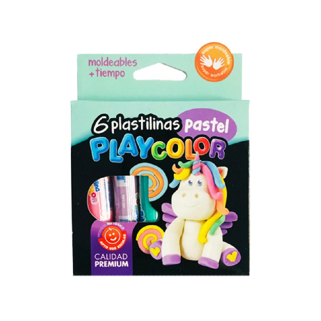 PLASTILINA PLAYCOLOR X 6 U. SURTIDA PASTEL (81554)