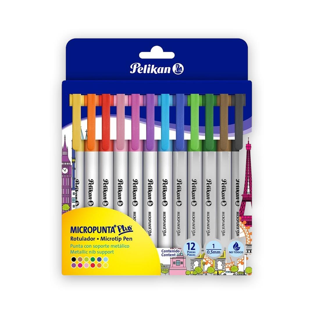 MARCADOR PELIKAN MICROPUNTA PLUS 157 BLISTER X 12 COLORES