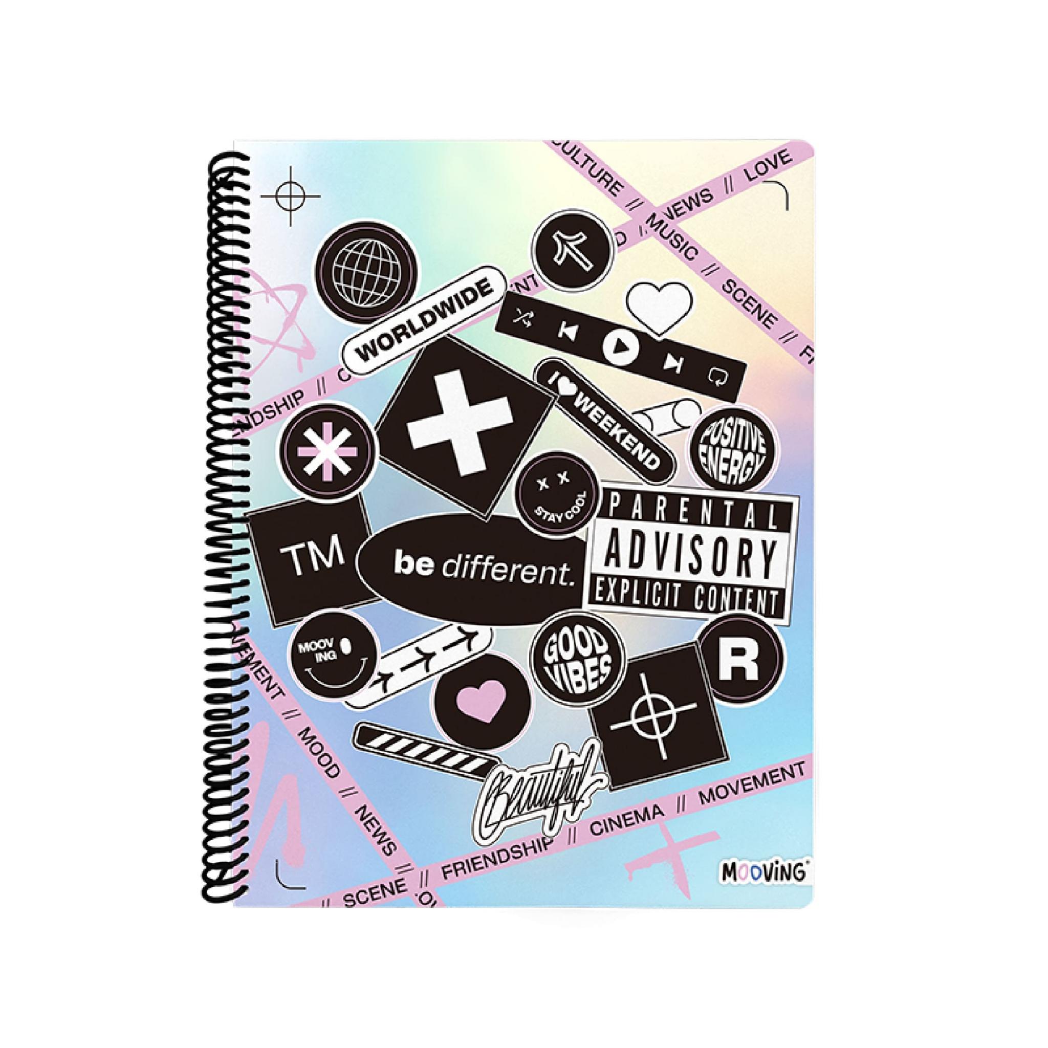 CUADERNO MOOVING 29/7 T. FLEX. X 80 HJS. RAYADO GLR PWR