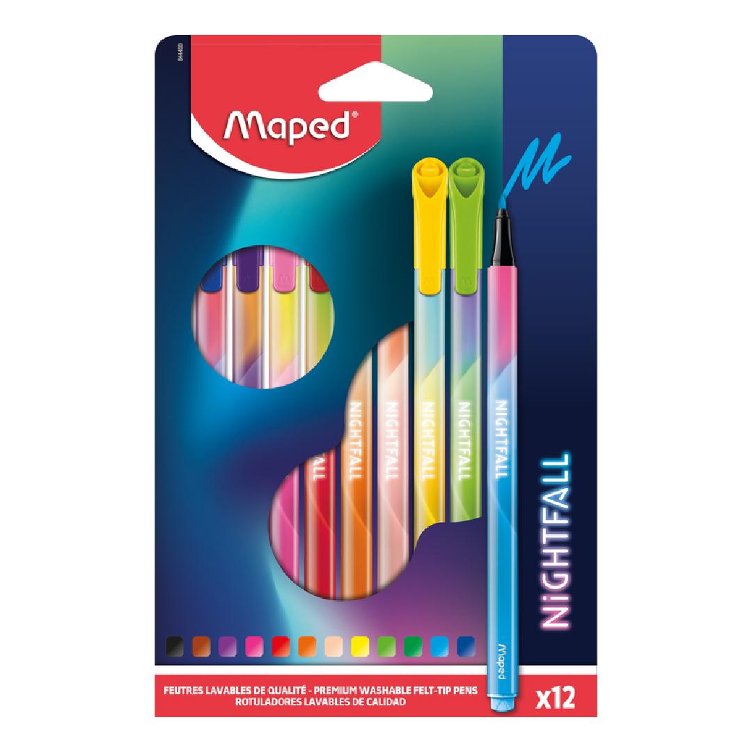 MARCADOR MAPED NIGHTFALL  X 12 COLORES (844400)