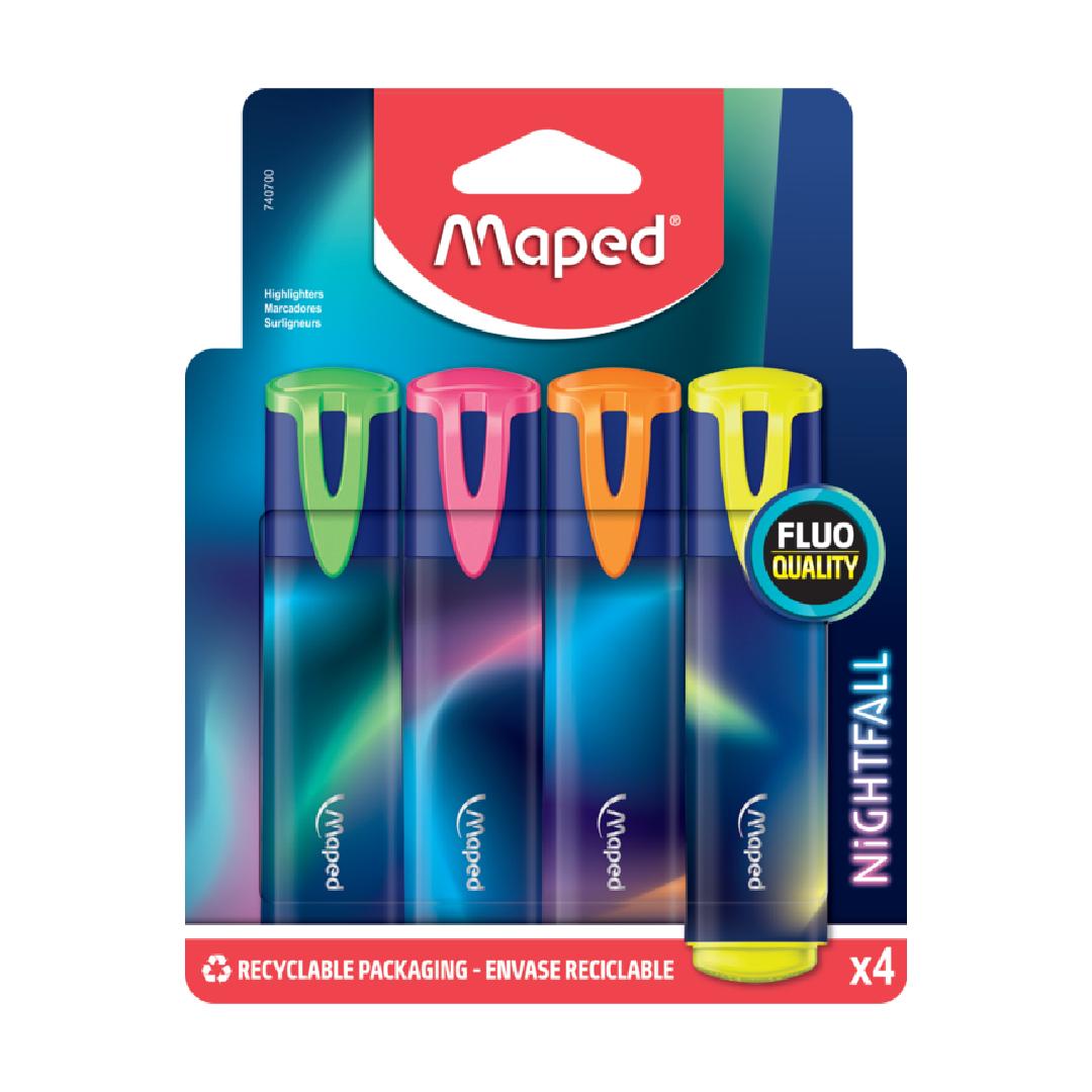 RESALTADOR MAPED NIGHTFALL BLISTER X 4 U. SURTIDOS (740700)