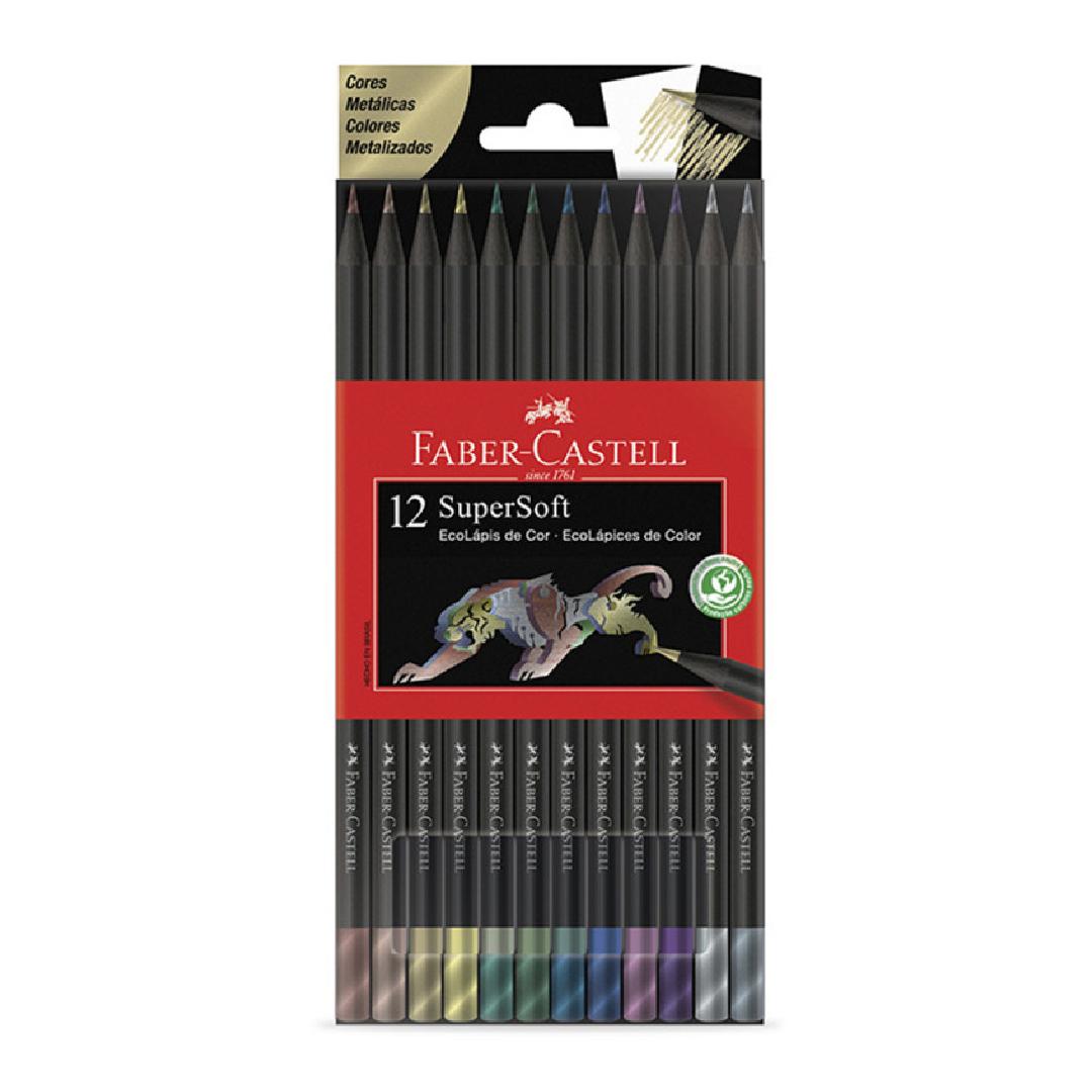 LAPICES DE COLORES FABER CASTELL X 12 SUPER SOFT METALICOS (210722)