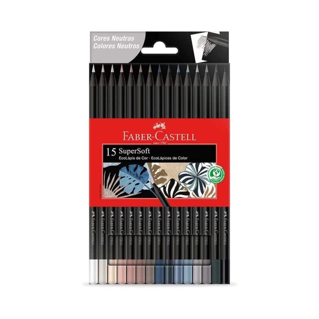 LAPICES DE COLORES FABER CASTELL X 15 SUPER SOFT TONOS NEUTROS (210733)